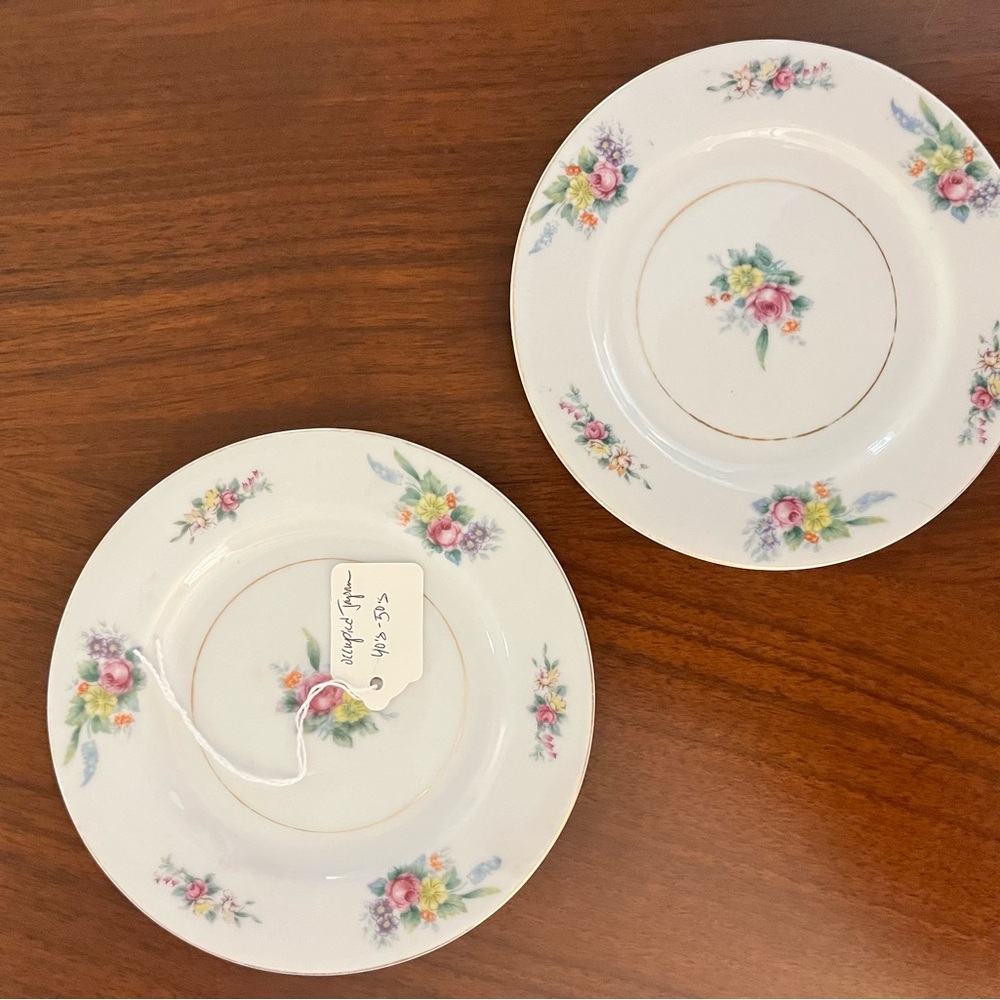 Japanese Floral Patterned Tea/Side Plates Made in Occupied Japan